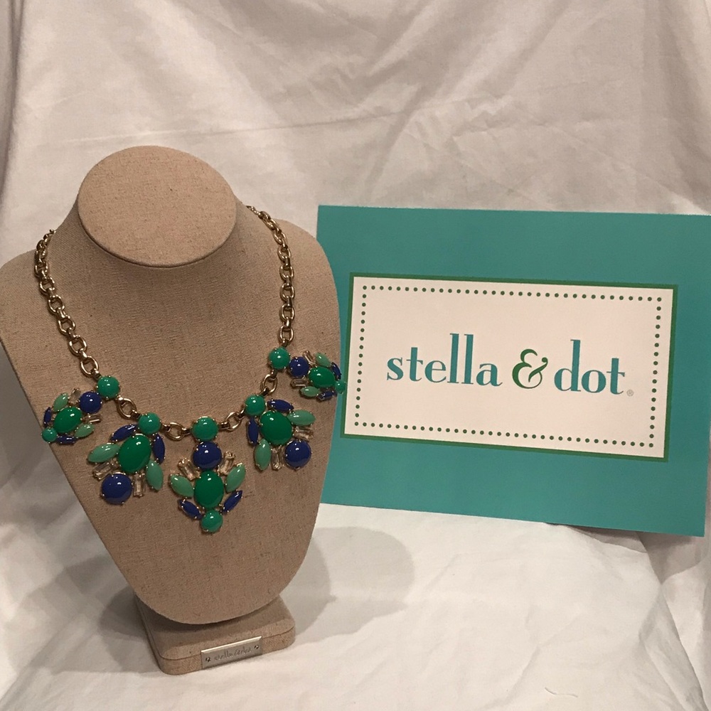Stella & Dot Turquoise and Navy Statement Necklace